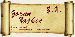 Zoran Najkić vizit kartica